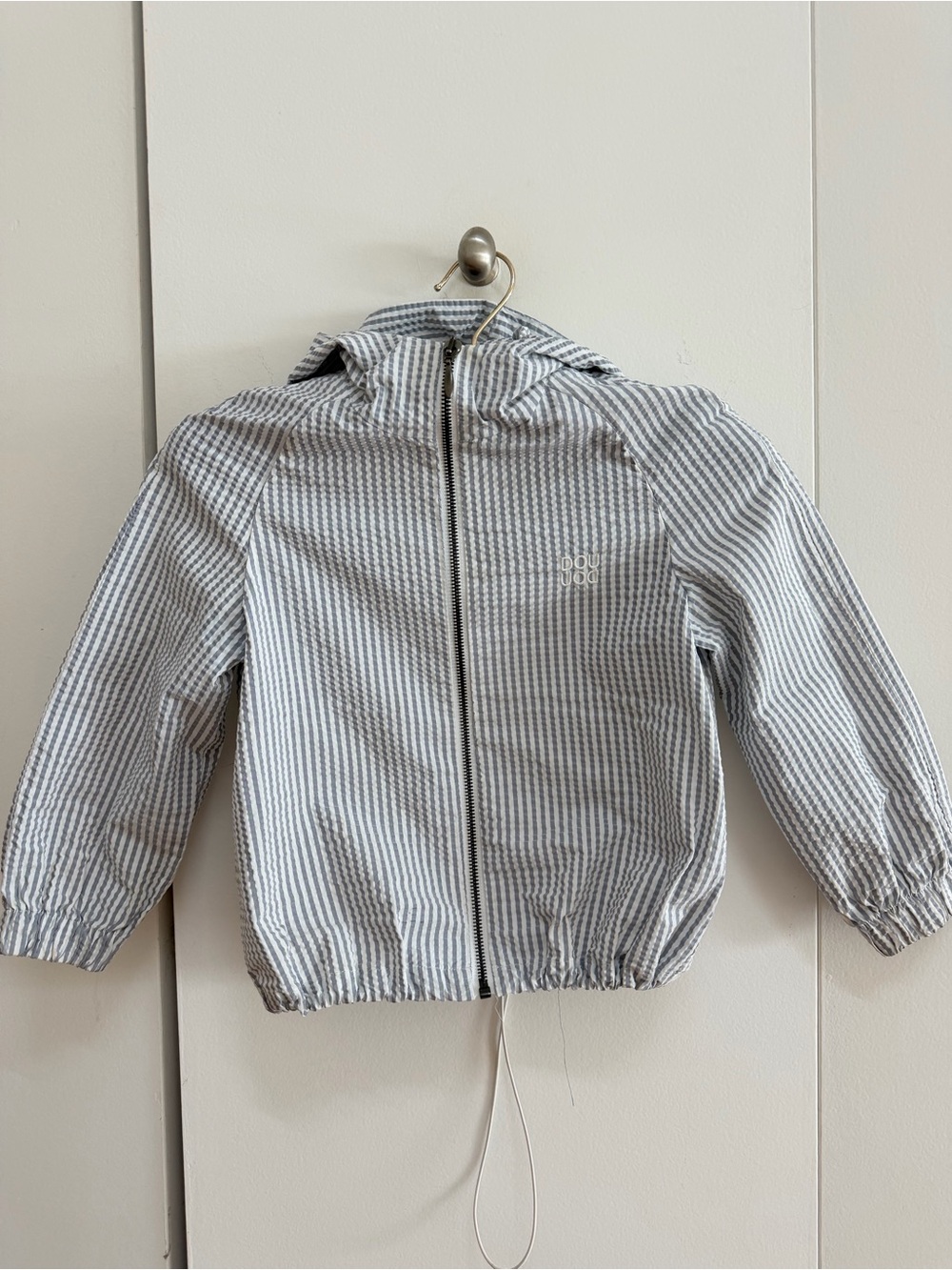 DOUUOD Striped Windbreaker Zip Jacket